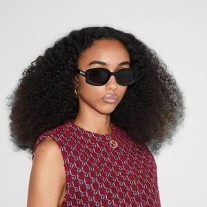 NEW Gucci GG1719S 001 Black Grey Women Square Sunglasses GG 1719S